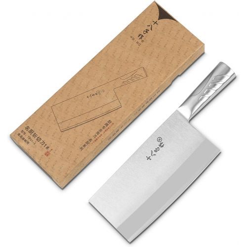  SHI BA ZI ZUO Kitchen Knife 8 Inches Versatile Butcher Cleaver Chopper Knife Slicing Meat Chopping Bones for Home Kitchen and Restaurant