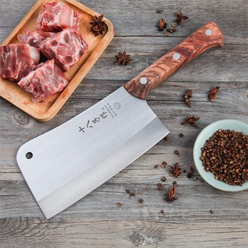  SHI BA ZI ZUO Heavy Duty Cleaver Butcher Knife for Chopping Bones