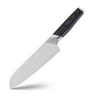 SHI BA ZI ZUO Santoku Knife 7 inch Stainless Steel Vegetable Knife with Ergonomic Handle