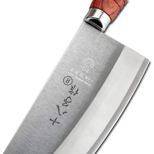  SHI BA ZI ZUO Chef Knife Chinese Cleaver Kitchen Knife Superior Class 7-inch Stainless Steel Knife with Ergonomic Design Comfortable Wooden Handle