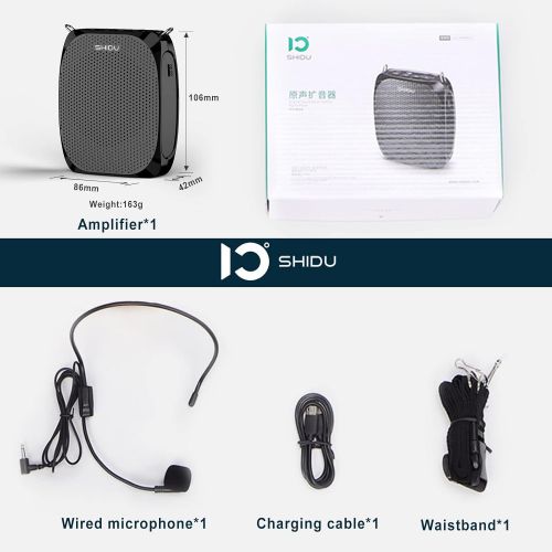  [아마존베스트]Portable Voice Amplifier SHIDU Personal Speaker Microphone Headset Rechargeable Mini Pa System for Teachers Tour Guides Coaches Classroom Singing Yoga Fitness Instructors