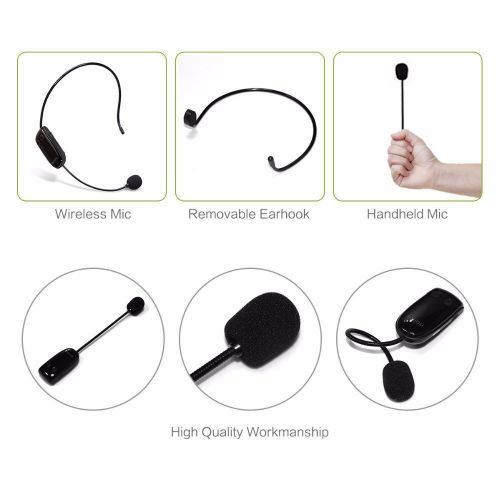  SHIDU UHF Wireless Microphone Headset Super-powerful Wall-through Headset mic with 2 in 1 Handheld, Stable Wireless Transmitter for Voice Amplifier, PC,Speaker, Compatible with All AUX A