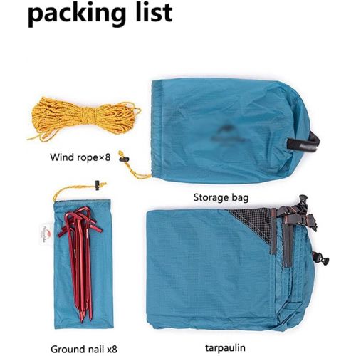  SHIJIANX Camping Tarp,Camping Hammock Tarp with Rope and Pegs,Nylon Fabric Waterproof PU2000+,for Picnic Hiking Outdoors,240×290cm