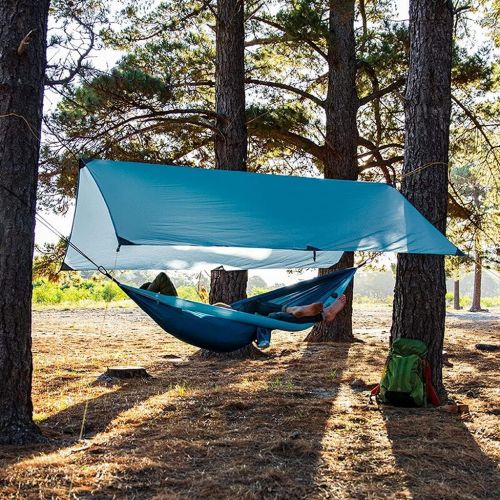  SHIJIANX Camping Tarp,Camping Hammock Tarp with Rope and Pegs,Nylon Fabric Waterproof PU2000+,for Picnic Hiking Outdoors,240×290cm
