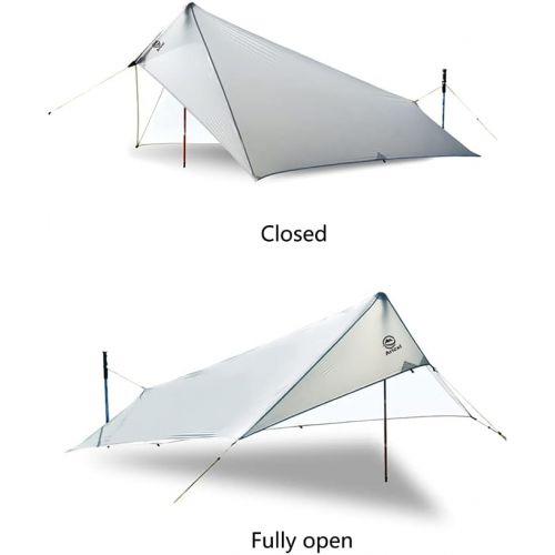  SHIJIANX Rain Fly Tent Tarp,Hammock Tent Tarp with Accessories,Silicone Coated Fabric,Two Ways to Use,for Camping,Travel,Outdoor,Hammocks,225x85x130cm