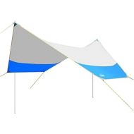 SHIJIANX Camping Tarp Rain Fly Tent,Lightweight Waterproof Camping Tarp Anti UV Sun Shelter,Polyester Waterproof Fabric,for Camping Hiking Outdoor Travel (465x400x205CM)