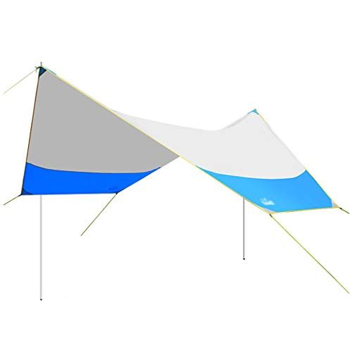  SHIJIANX Camping Tarp Rain Fly Tent,Lightweight Waterproof Camping Tarp Anti UV Sun Shelter,Polyester Waterproof Fabric,for Camping Hiking Outdoor Travel (465x400x205CM)