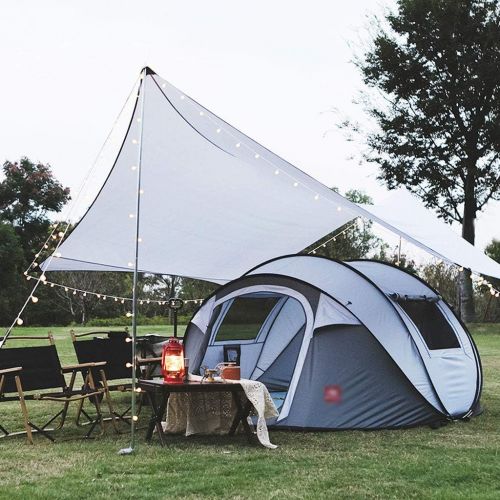  SHIJIANX Hammock Tent Tarp,Rain Fly Tent Tarp with Bracket,Silver Coated Polyester Taffeta Fabric,for Camping, Travel,Outdoor,Hammocks,3x5m