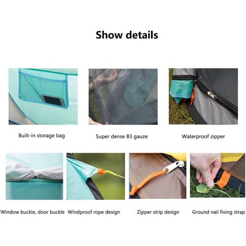  SHIJIANX Automatic Camping Outdoor Pop-up Tent for Waterproof Quick-Opening Tents with Carrying Bag,Easy to Set Up,Can Accommodate 2-3 People,Perfect for Camping and Festivals,245x