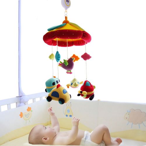  SHILOH Baby Crib Decoration Newborn Gift Plush Musical Mobile (Blue Sky)