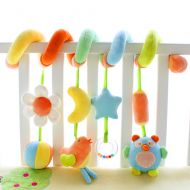 SHILOH Kid Activity Spiral Wrap Around Crib Bed Bassinet Stroller Rail Toy Developmental Plush Soft Toys, Garden