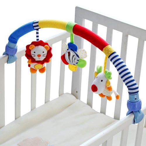  SHILOH Baby Travel Play Arch Stroller Crib Pram Activity Bar with Rattle Squeak (Blue)
