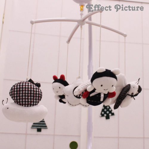  SHILOH Baby Infant Crib Stroller Mobile Hanging Rattles Set 5 PCS, Without Rings (White & Black)