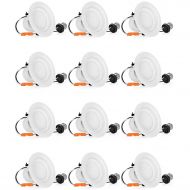 SHINE HAI SGL 12-Pack 4 Inch Dimmable LED Recessed Lighting, 9W (65W Replacement), 5000K Daylight White, 850Lm, LED Downlight (3000K, 12 Pack)