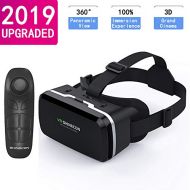 SHINECON VR Headset with Remote Control, Watch 3D Movies and Play Games, VR Glasses can Adjust The Distance, iOS and Android Smartphones can be Used