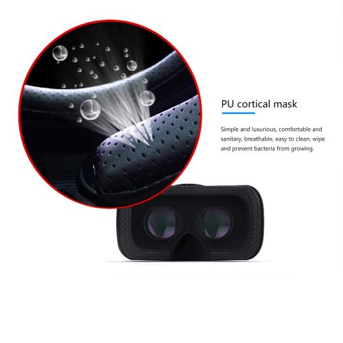  SHINECON VR Headset with Remote Control, Watch 3D Movies and Play Games, VR Glasses can Adjust The Distance, iOS and Android Smartphones can be Used