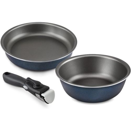  SHINEURI 3 Pieces Removable Handle Cookware, Stackable Pots And Pans Set, Nonstick Pot and Pan Set,Nonstick Frying Pans for Home & Camping, Dishwasher Safe, Oven Safe - 8/9.5 inch
