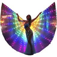 SHINYOU LED Isis Wings Glow Light Up Belly Dance Costumes with Sticks Performance Clothing Carnival Halloween