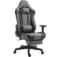 SHIONOOM Gaming Chair High Back Ergonomic Racing Chair with Adjustable Height Swivel Office Chair with Headrest Lumbar Support (Grey/Black)