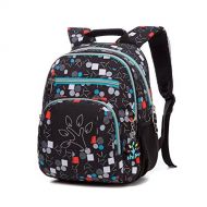 SHIPE School Backpack Casual Daypack for Girls & Boys Kids Elementary School Bags Bookbag (black, 14inch)