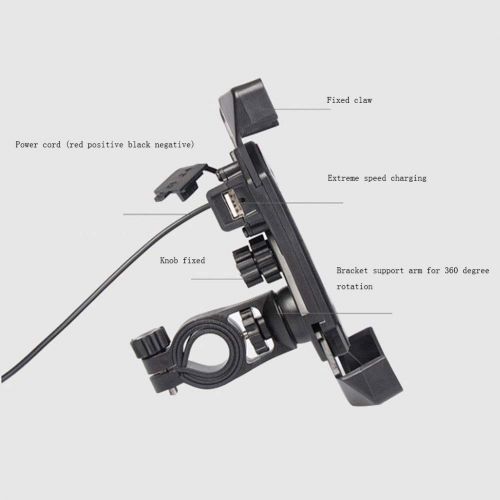  SHKY DIY Phone Mount for Motorcycle - Bike Handlebars- Motorcycle Universal Navigation Chargeable Mobile Phone Holder Bracket,Holds Phones Up to 7.0