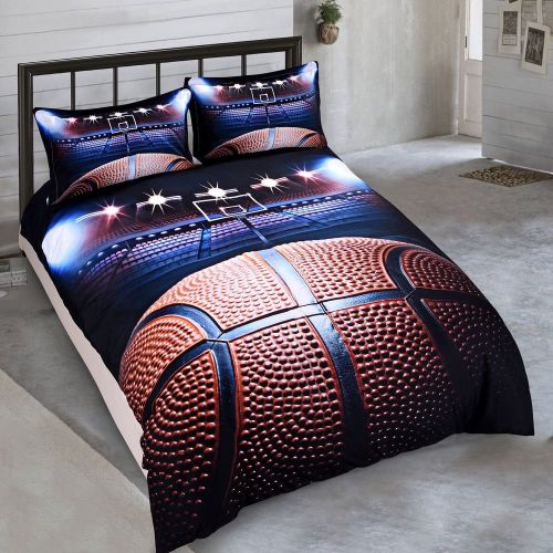  SHOMPE 3D American Football Bedding Set,Grey Kids Rugby Duvet Cover Set,3 Piece Bedding Set with Pillow Shams for Teens Boys Girls,NO Comforter,Full Size