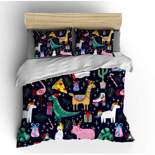  SHOMPE Full Kids Dinosaur Bedding Set for Teens Boys Girls Bedroom Help Learning,3 Pieces Soft Cartoon Duvet Cover Set with Pillowcases,NO Comforter