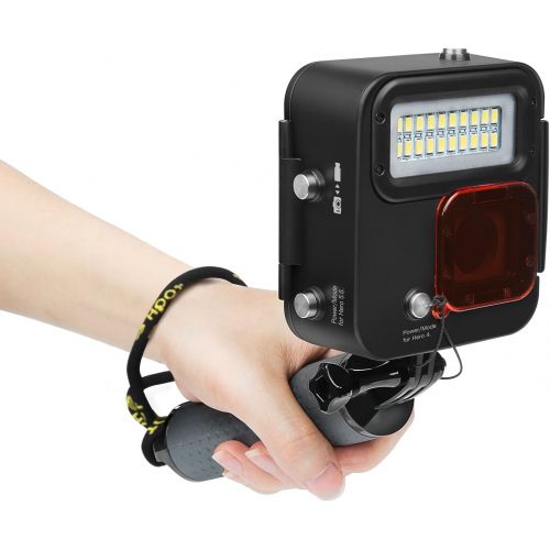  SHOOT 1000 Lumen wasserdichte Tauchlampe mit Floaty Griff fuer GoPro Hero 7 Black/(2018)/ Hero 6/ Hero 5/Hero 4 Kamera