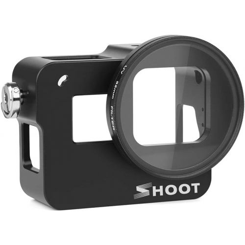  SHOOT XTGP505A Aluminium Legierung Skelett schuetzende Gehause Case mit 52mm UV Filter fuer per GoPro Hero 7 Black/Hero 6 / Hero 5 / Hero 2018 Action Camera