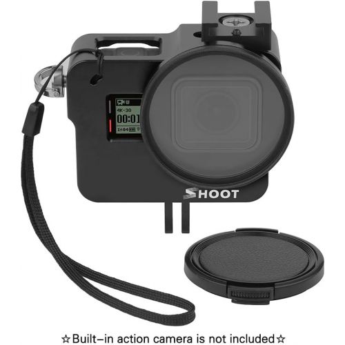  SHOOT XTGP505A Aluminium Legierung Skelett schuetzende Gehause Case mit 52mm UV Filter fuer per GoPro Hero 7 Black/Hero 6 / Hero 5 / Hero 2018 Action Camera