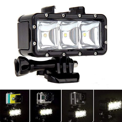  SHOOT Diving Light Super Bright Waterproof 30m Fishing LED Fill for GoPro HERO8/7 Black Silver White/6/5/5S/4/4S and Other Action Camera Waterproof Digital Camera,1200mAh Built-in