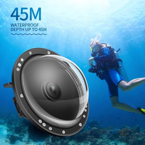  SHOOT Dome Port for DJI OSMO Action Camera - Waterproof Housing Cover Lightweight Stable Dual Handle Stabilizer Easier to Shoot Underwater Photos/Videos, Enlarge Trigger, Overall W