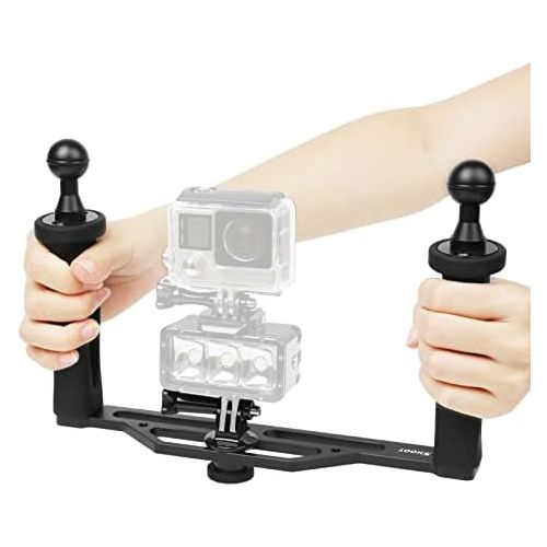  SHOOT Aluminium Alloy Underwater Video Light Stabilizer Tray for GoPro OSMO and Any Other Camera with 1/4 inch Screw Hole