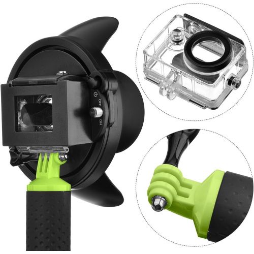  SHOOT Underwater Dome Port for GoPro Hero 7 6 5 Black with Float Grip Waterproof Case Sunshade Lens Dome Go Pro 6 5 7 Accessory