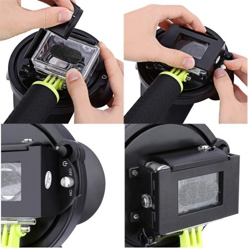  SHOOT Underwater Dome Port for GoPro Hero 7 6 5 Black with Float Grip Waterproof Case Sunshade Lens Dome Go Pro 6 5 7 Accessory