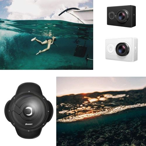  SHOOT Underwater Dome Port for GoPro Hero 7 6 5 Black with Float Grip Waterproof Case Sunshade Lens Dome Go Pro 6 5 7 Accessory