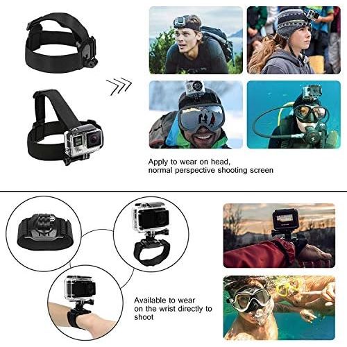  SHOOT 49-in-1 Outdoor Sport Bundle Accessories Kit with Portable PU Carring Cage for GoPro HERO10/9/8/7/6/5,DJI OSMO Action SJCAM Camera to Hiking Skiing Surfing and Cycling and so
