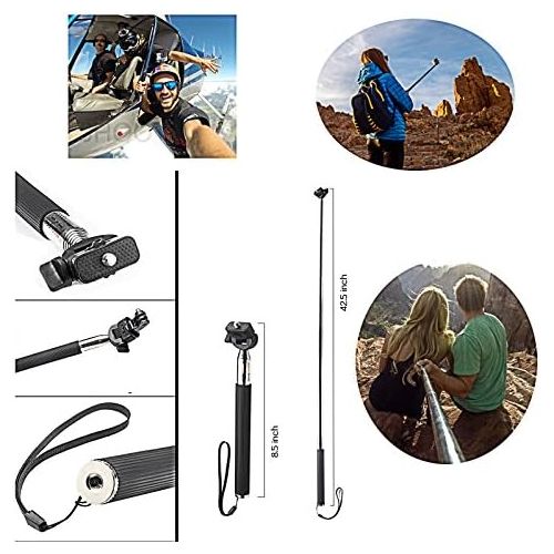  SHOOT 49-in-1 Outdoor Sport Bundle Accessories Kit with Portable PU Carring Cage for GoPro HERO10/9/8/7/6/5,DJI OSMO Action SJCAM Camera to Hiking Skiing Surfing and Cycling and so