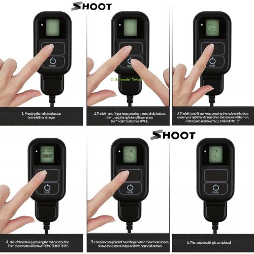  SHOOT Smart Remote Control(Waterproof 2m) for GoPro Hero 8,7 Black,6,5,4,3,3+,2,1, Hero + LCD, 4 Session, 5 Session,LCD Screen,Wi-Fi,Wirless,Built-in 500mah Battery Must Have Acces