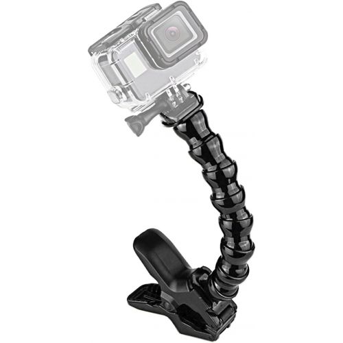  SHOOT Jaws Flex Clamp Mount with Adjustable Gooseneck Clip for GoPro Hero 10 9 8 7 Black Silver White 6 5 4 3+ 3 DJI Osmo Action Camera Accessories