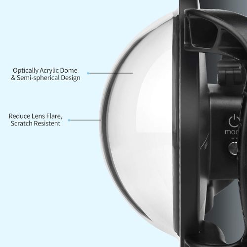  Shoot Dome Port Lens for GoPro Hero 9/10 Black - Dual Handle Stabilizer Floating Grip, Enlarge Trigger, Overall Waterproof Case - Easier to Hold and Shoot Over Underwater Photos/Vi