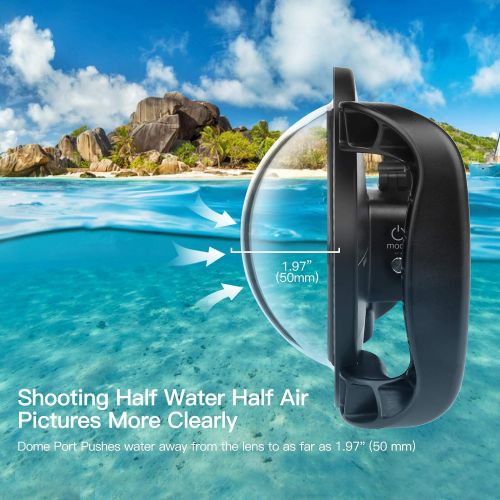  Shoot Dome Port Lens for GoPro Hero 9/10 Black - Dual Handle Stabilizer Floating Grip, Enlarge Trigger, Overall Waterproof Case - Easier to Hold and Shoot Over Underwater Photos/Vi