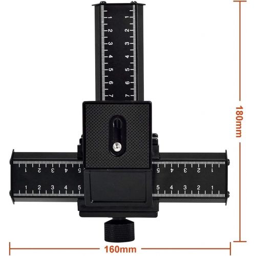  SHOOT Aluminum Pro 4-Way Macro Focusing Rail Slider /Close-up Shooting Photography for Canon Nikon Sony Pentax Olympus Samsung Other Digital SLR Camera and DC with 1/4 Screw Hole