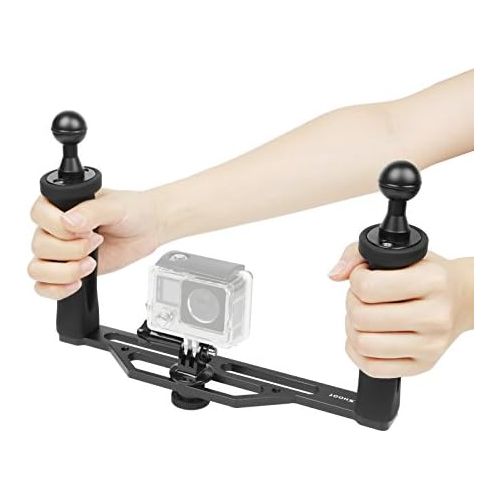  [아마존베스트]Shoot Aluminium Dual Handheld Stabiliser Camera Underwater Hand Grip for GoPro Hero 7/6/5/4/3+/3 SJCAM APEMAN AKASO Action Cameras