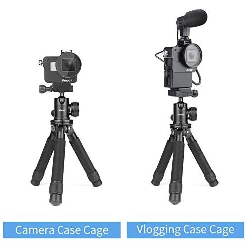  [아마존베스트]SHOOT Protective Case Aluminium Alloy Vlogging Film Frame Mount with Microphone Cold Shoe Adapter for GoPro Hero 7/6/5 Action Camera Accessories