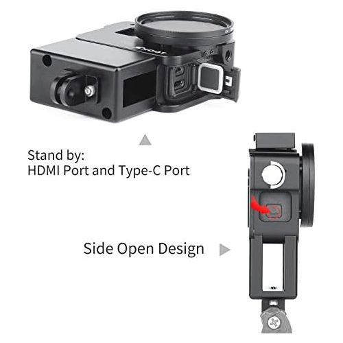  [아마존베스트]SHOOT Protective Case Aluminium Alloy Vlogging Film Frame Mount with Microphone Cold Shoe Adapter for GoPro Hero 7/6/5 Action Camera Accessories