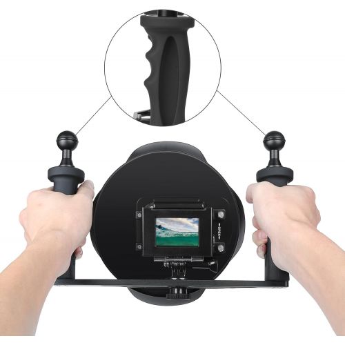  SHOOT Dome Port Must Have Accessories for GoPro Hero 7 BlackHero 6Hero 5Hero(2018) Black Camera Underwater Diving Transparent Lens Housing Dome with Gray Floaty Grip Underwater