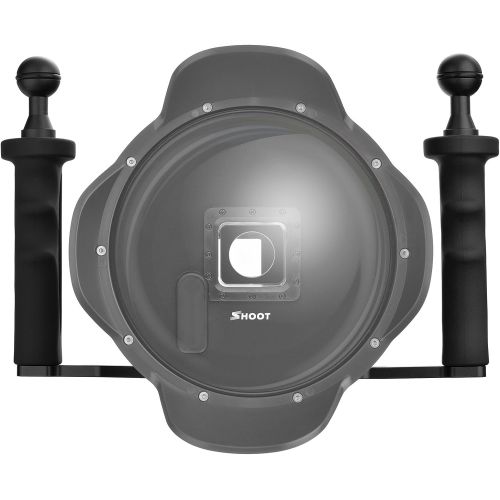  SHOOT Dome Port Must Have Accessories for GoPro Hero 7 BlackHero 6Hero 5Hero(2018) Black Camera Underwater Diving Transparent Lens Housing Dome with Gray Floaty Grip Underwater