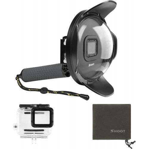  SHOOT Dome Port Must Have Accessories for GoPro Hero 7 BlackHero 6Hero 5Hero(2018) Black Camera Underwater Diving Transparent Lens Housing Dome with Gray Floaty Grip Underwater