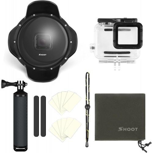  SHOOT Dome Port Must Have Accessories for GoPro Hero 7 BlackHero 6Hero 5Hero(2018) Black Camera Underwater Diving Transparent Lens Housing Dome with Gray Floaty Grip Underwater